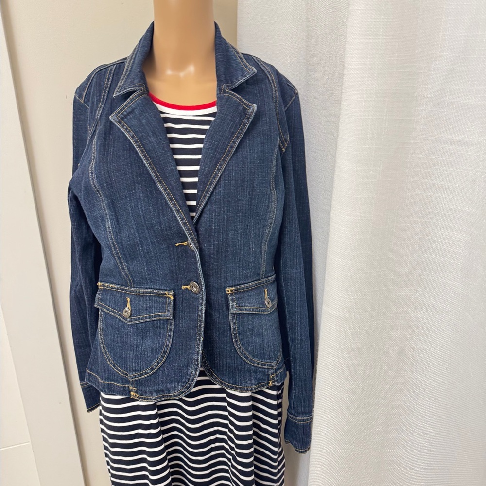 19” ptp Denim Blue Women's Jacket Gloria Vanderbilt